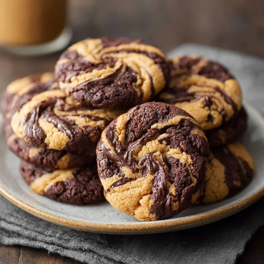 Chocolate Peanut Butter Swirl Cookies