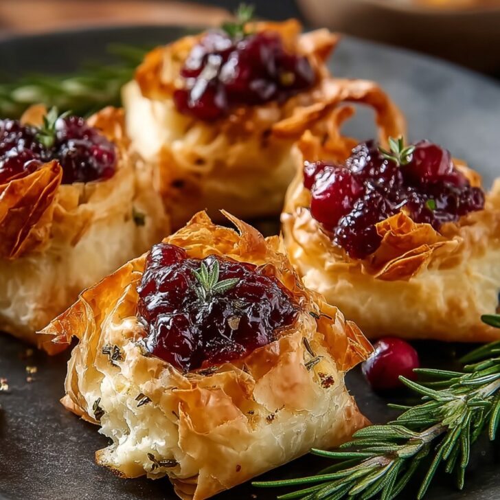 Cranberry and Brie Filo Crackers