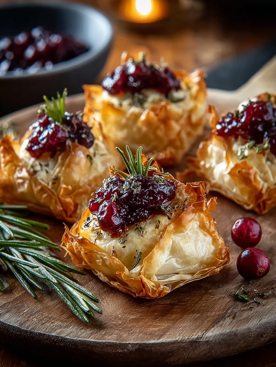 Cranberry and Brie Filo Crackers