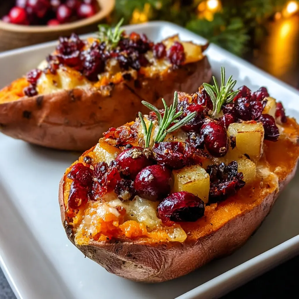 Cranberry Apple Twice-Baked Sweet Potatoes