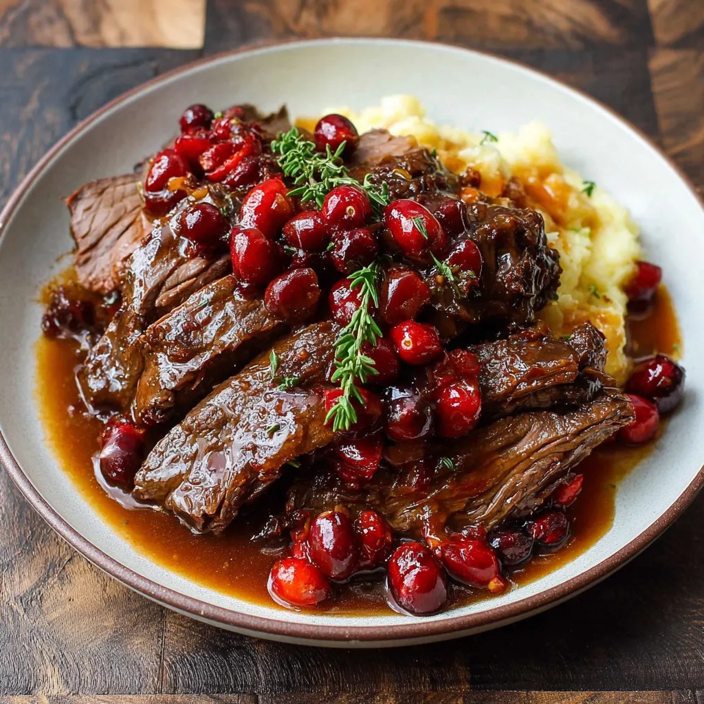 Cranberry Balsamic Roast Beef Recipe
