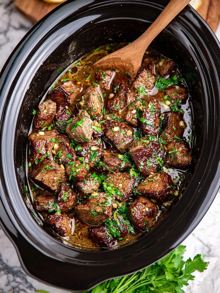 Crockpot Garlic Butter Steak Bites 2 Crockpot Garlic Butter Steak Bites