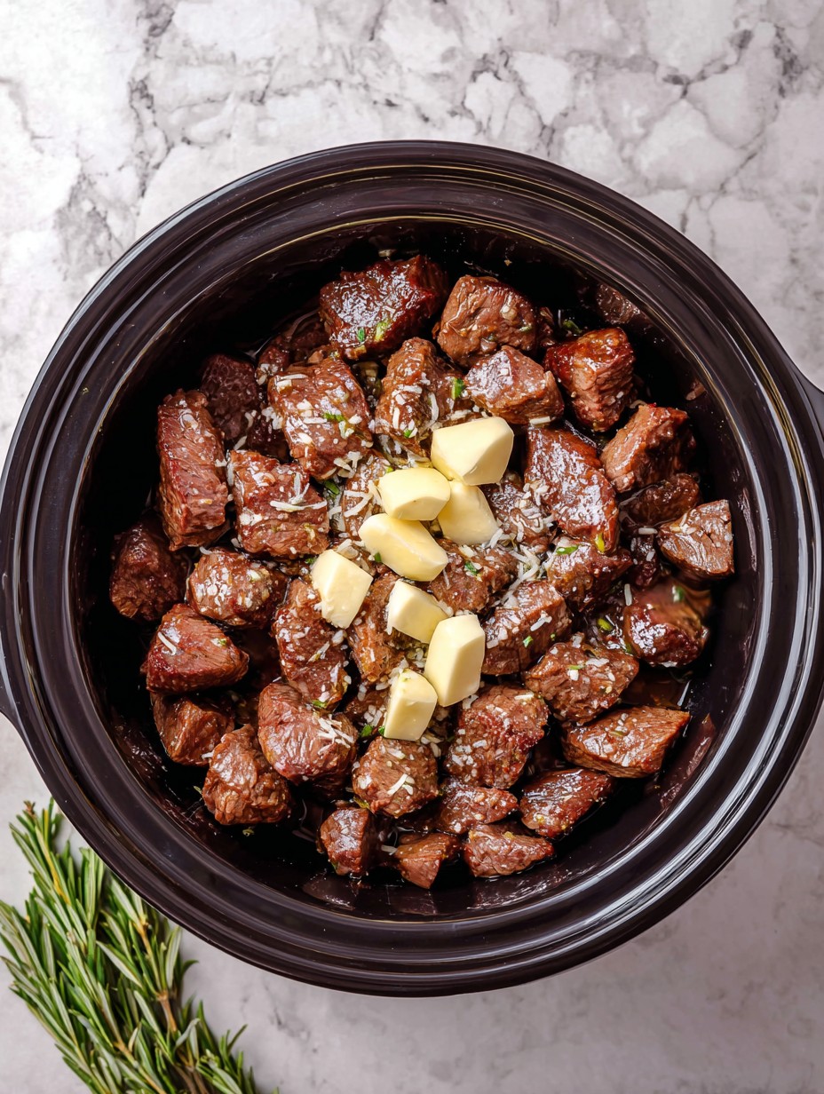 Crockpot Garlic Butter Steak Bites