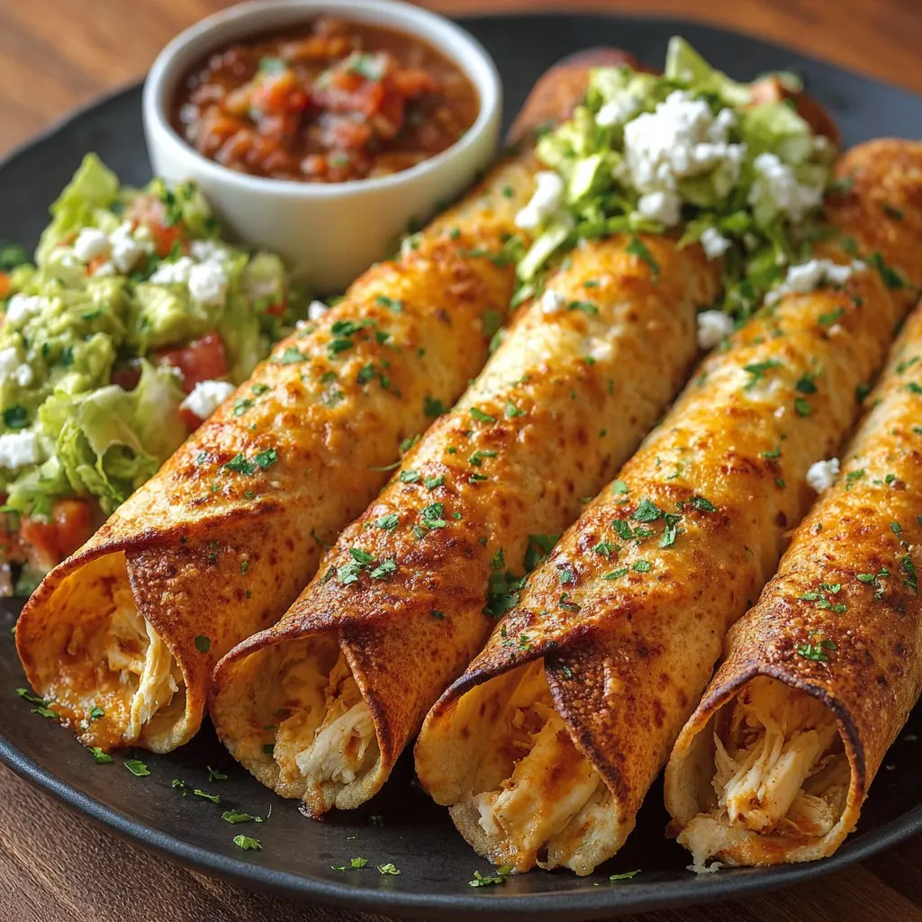 Crunchy Oven-Baked Chicken Taquitos