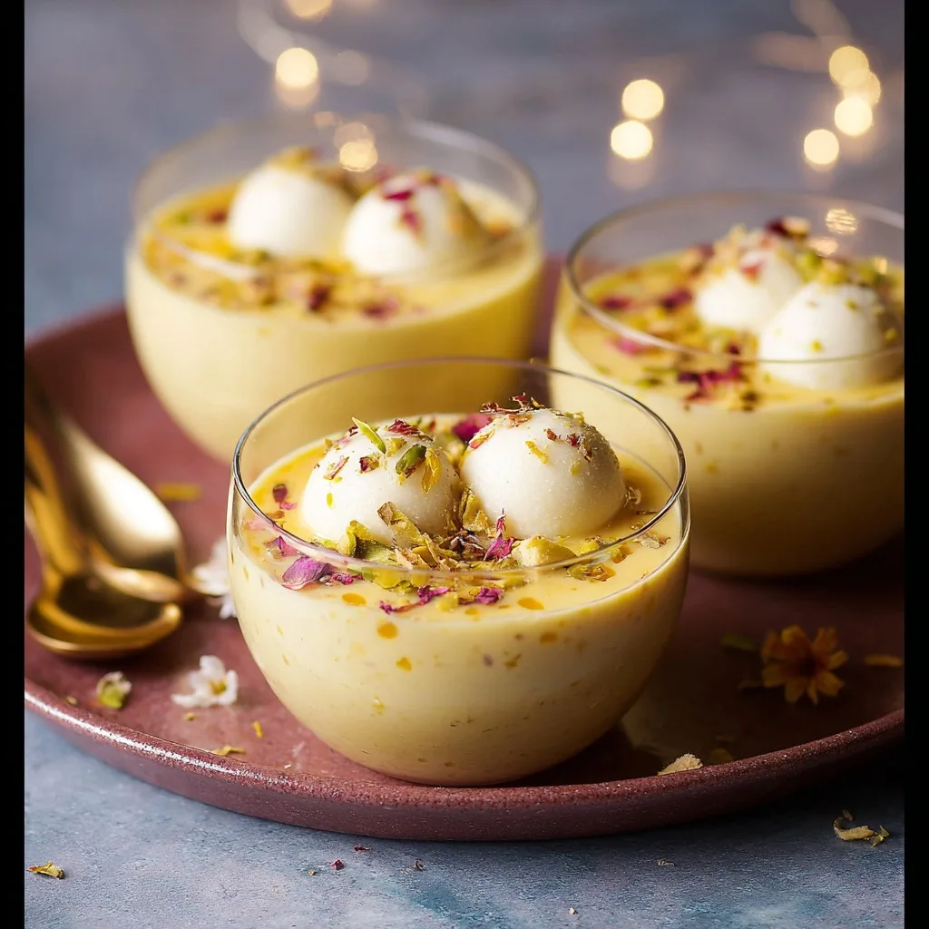 Custard Rasgulla - Fusion Indian Pudding Recipe