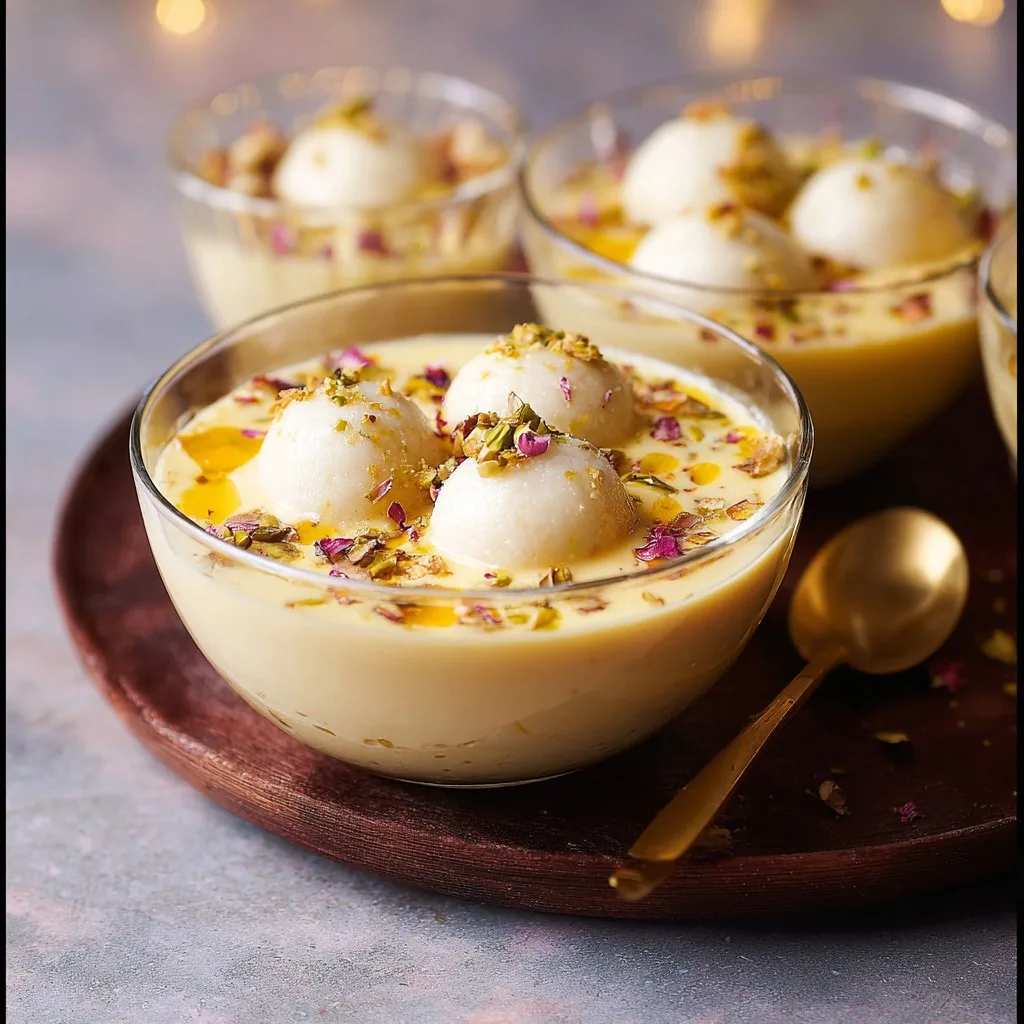 Custard Rasgulla - Fusion Indian Pudding Recipe