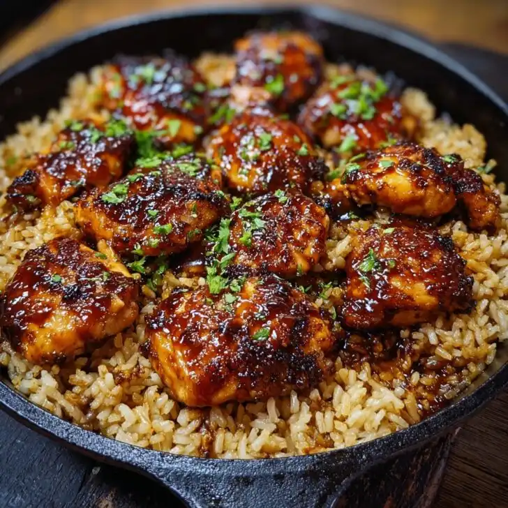 Easy One-Pan Honey BBQ Chicken and Rice