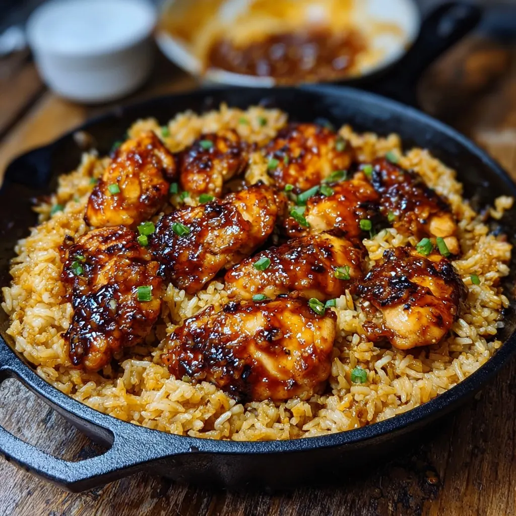 Easy One-Pan Honey BBQ Chicken and Rice