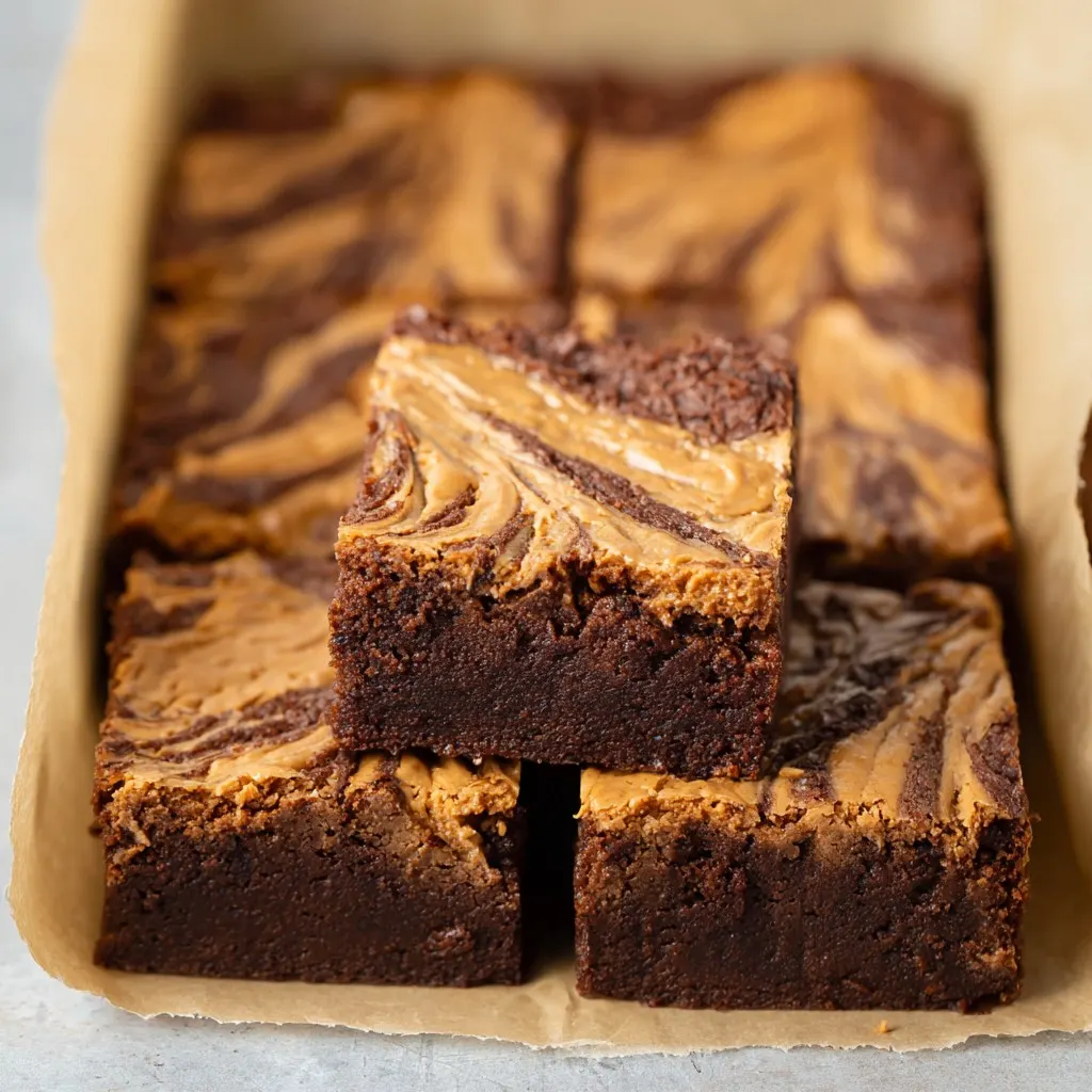 Easy Peanut Butter Swirl Brownies 2 Easy Peanut Butter Swirl Brownies