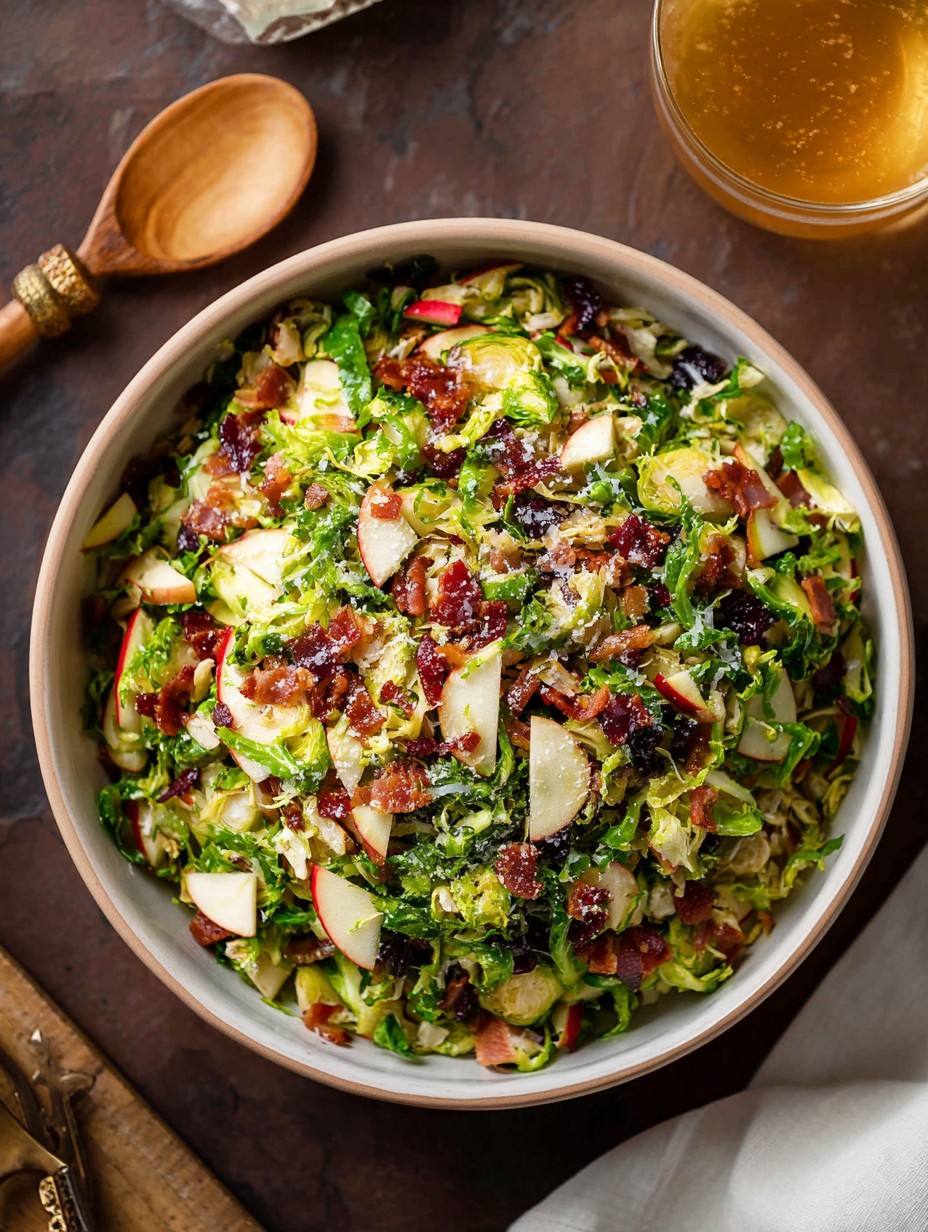 Fall Brussels Sprouts Salad with Bacon and Apple