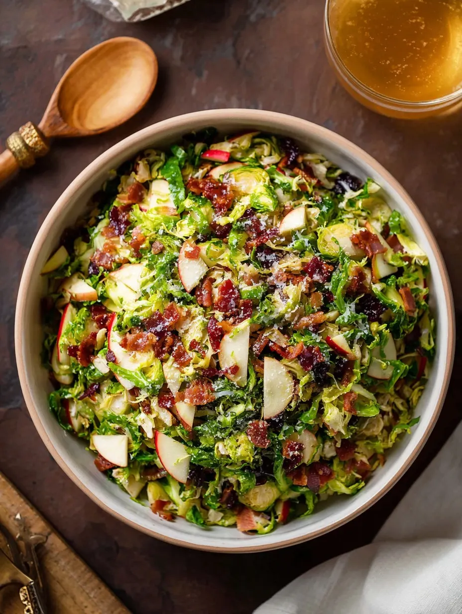 Fall Brussels Sprouts Salad with Bacon and Apple 1 Fall Brussels Sprouts Salad with Bacon and Apple