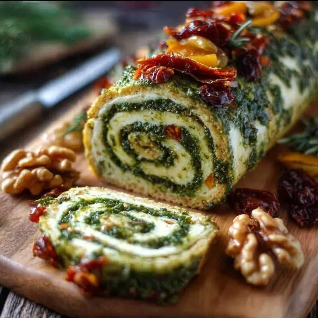 Holiday Cheese Pesto and Sun dried Log Recipe