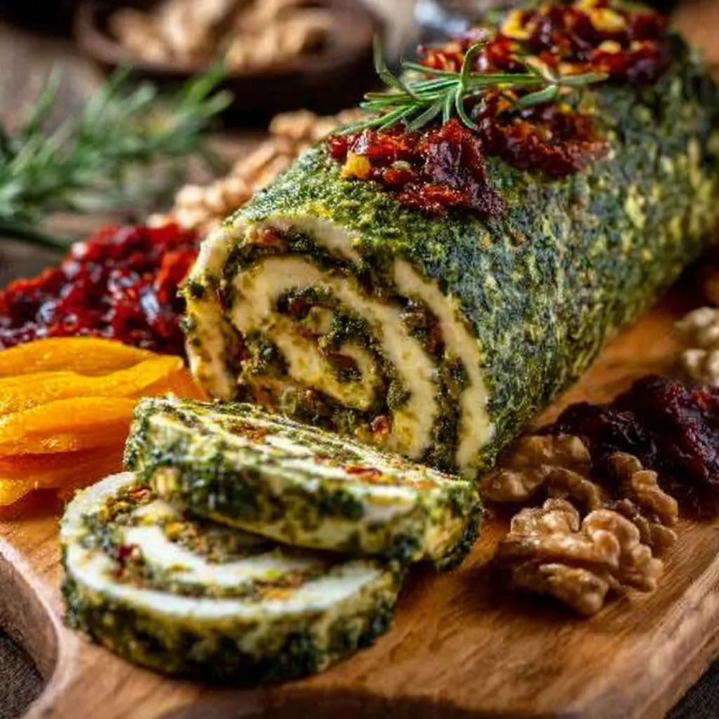 Holiday Cheese Pesto and Sun dried Log Recipe 1 Holiday Cheese Pesto and Sun dried Log Recipe