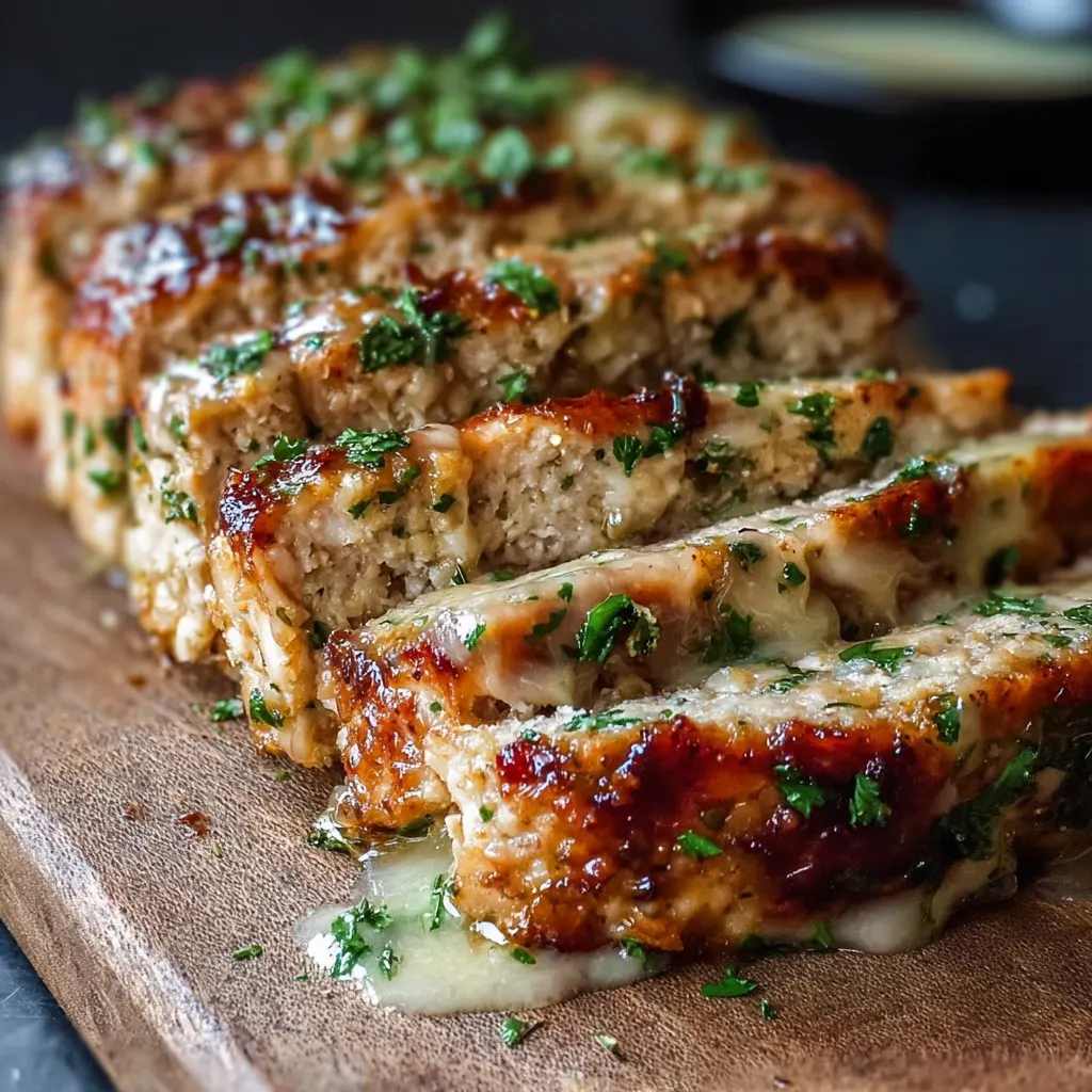 Juicy Garlic Parmesan Chicken Meatloaf