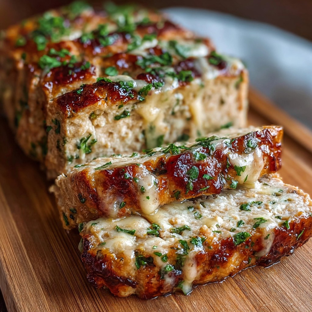 Juicy Garlic Parmesan Chicken Meatloaf