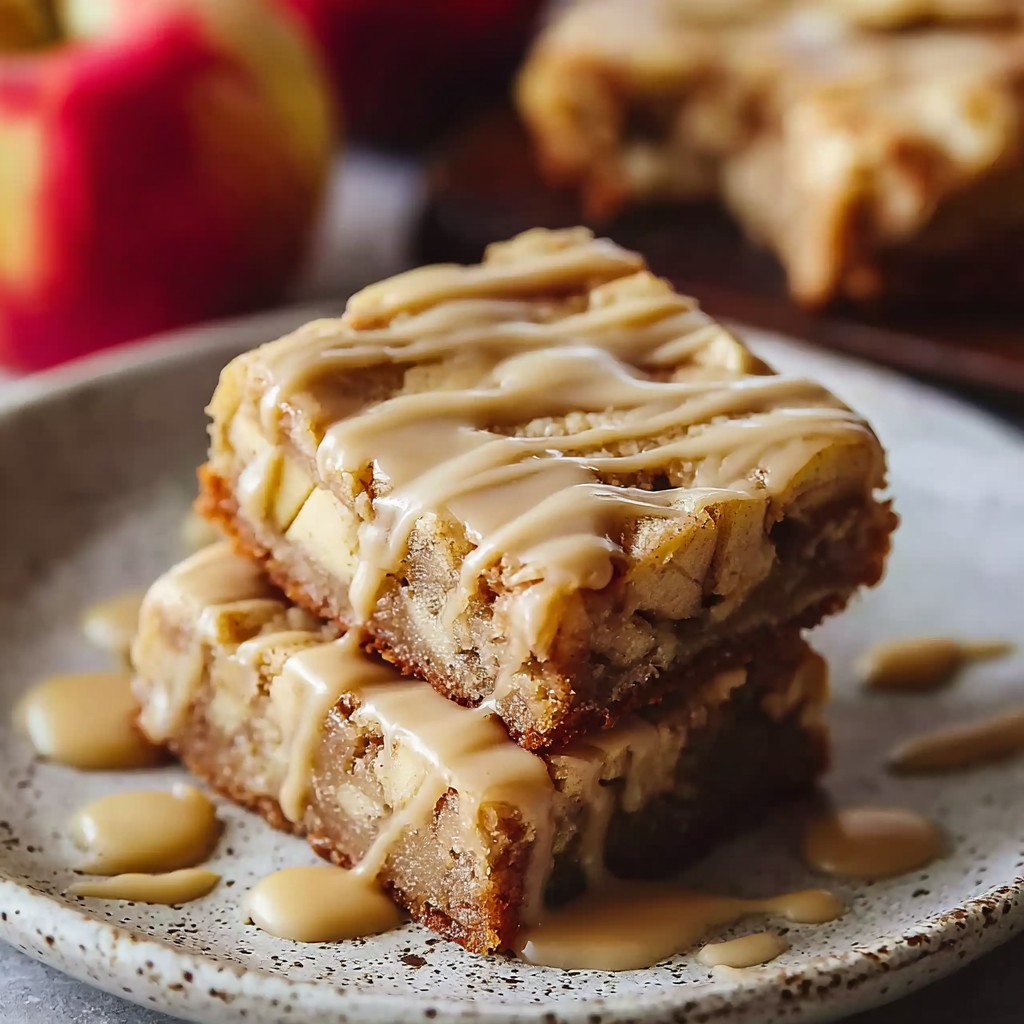 Maple Glazed Apple Blondies