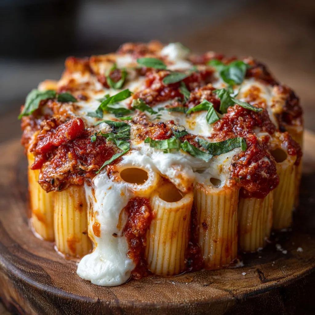 Melty Mashup Pizza Pot Pie Rigatoni