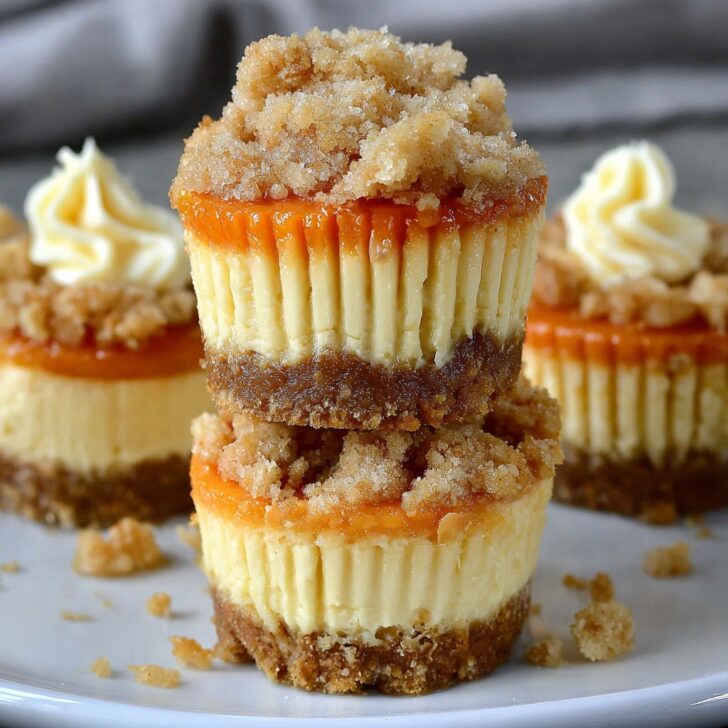 Mini Pumpkin Cheesecakes With Streusel Topping