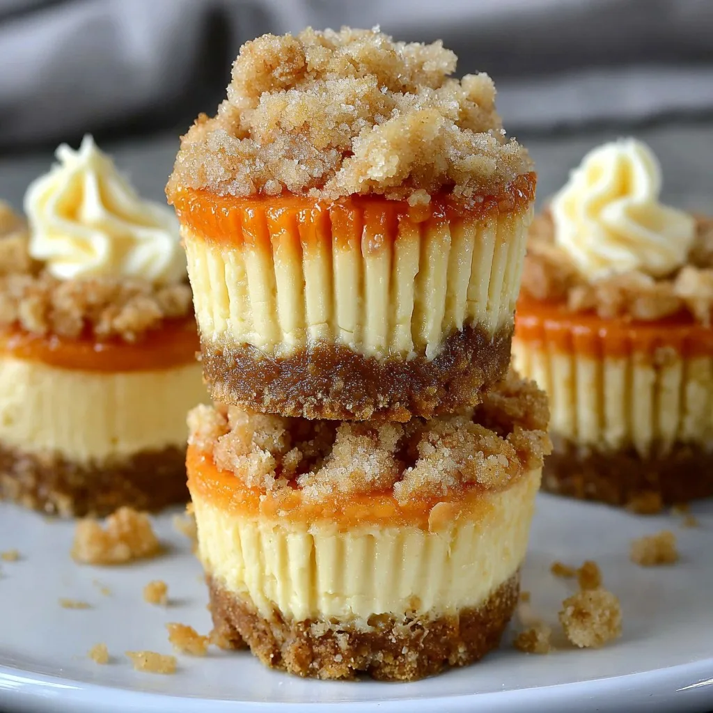 Mini Pumpkin Cheesecakes With Streusel Topping