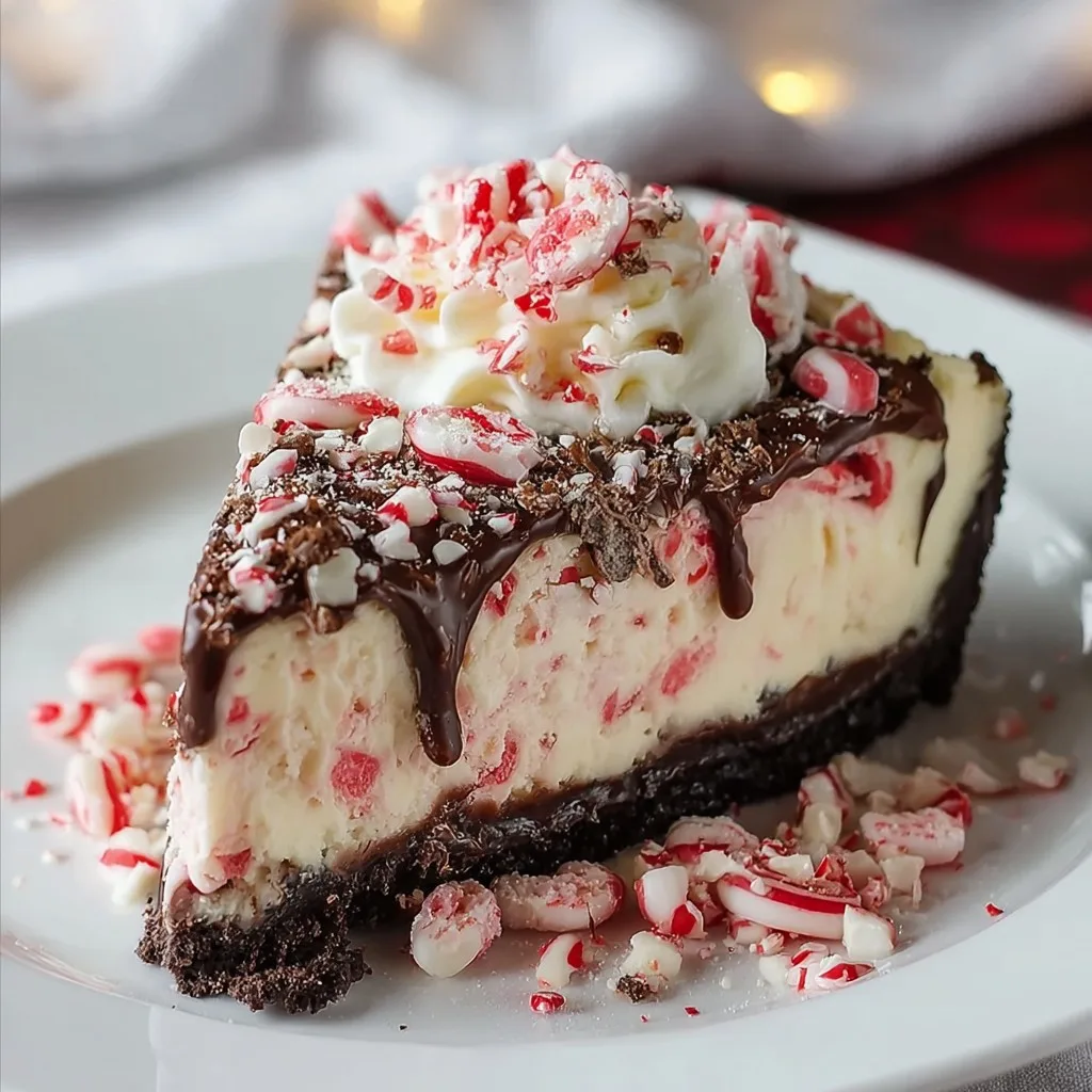 Peppermint Bark Christmas Cheesecake