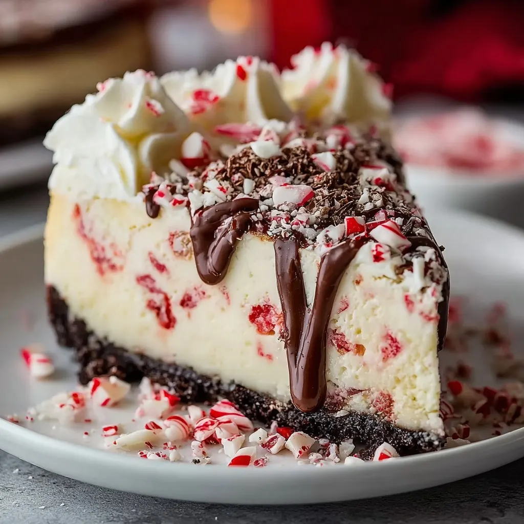 Peppermint Bark Christmas Cheesecake