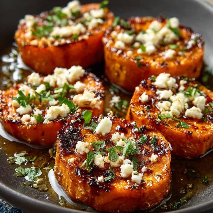 Roasted Sweet Potato Rounds with Honey & Feta