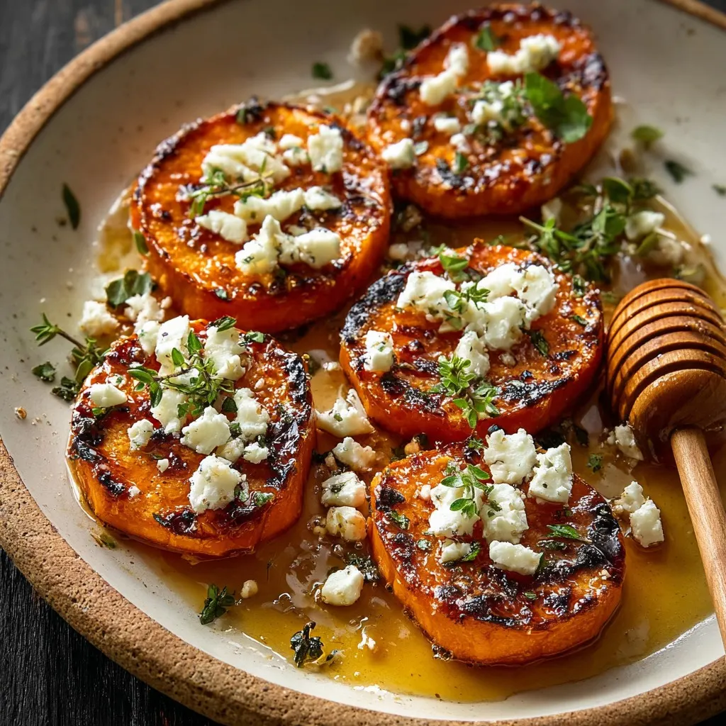 Roasted Sweet Potato Rounds with Honey & Feta