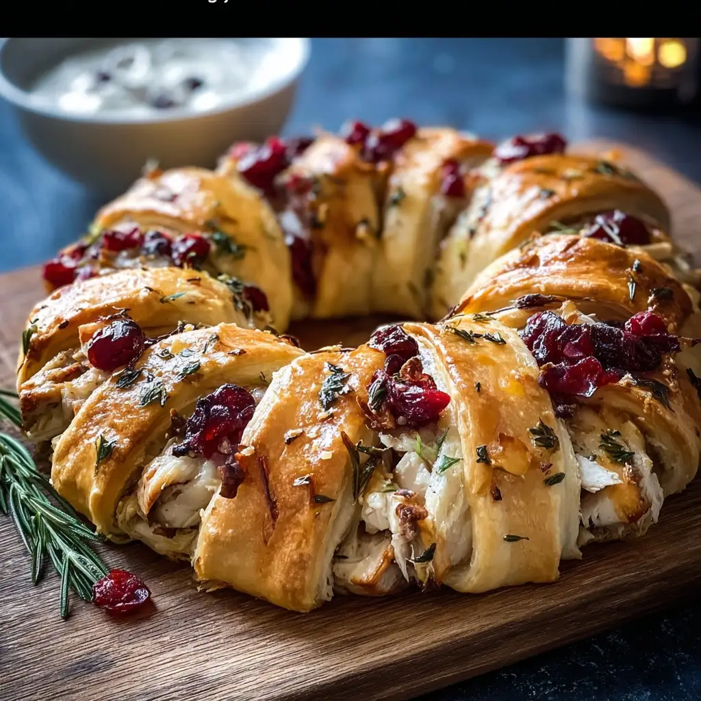 Savory Turkey and Cranberry Crescent Ring