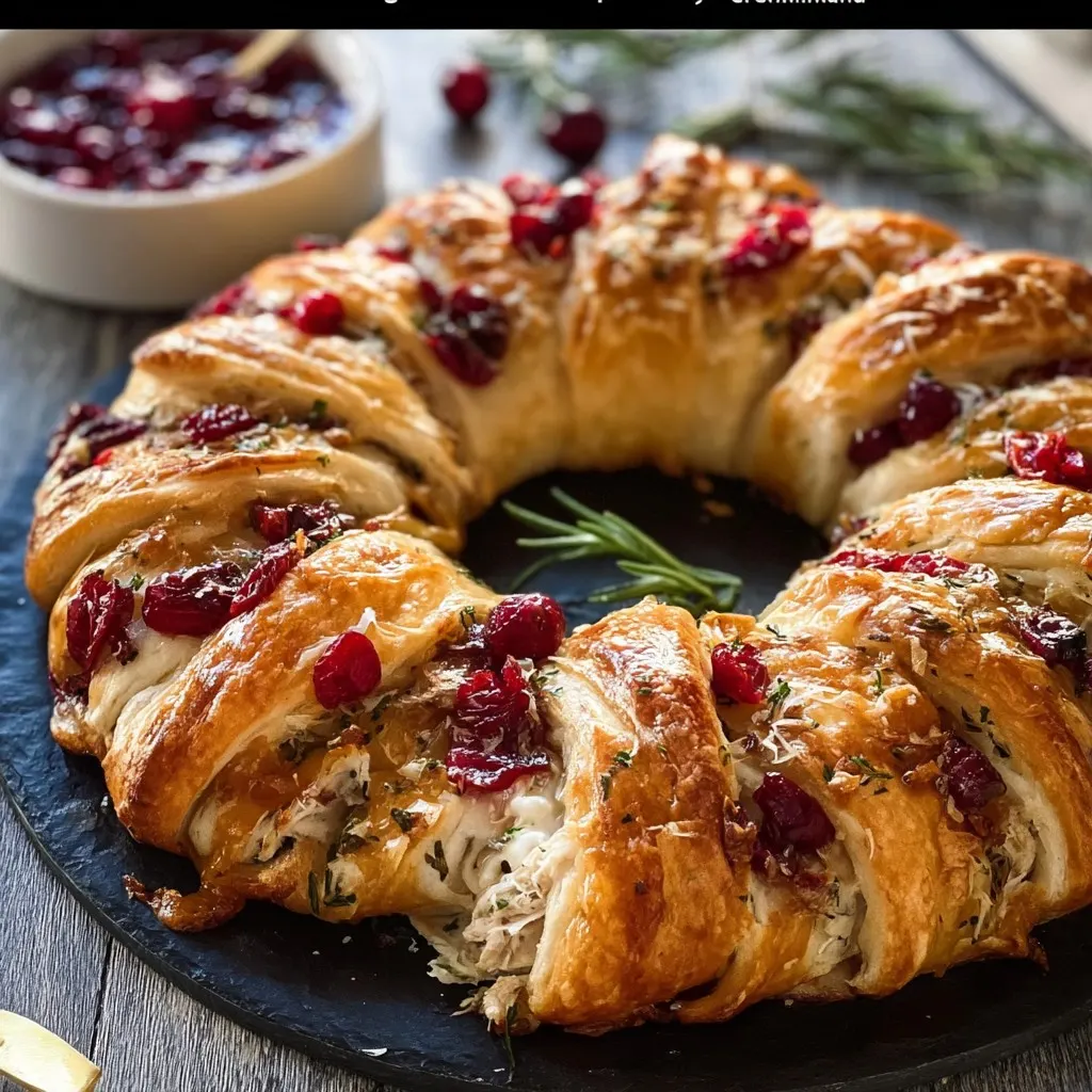 Savory turkey and cranberry crescent ring