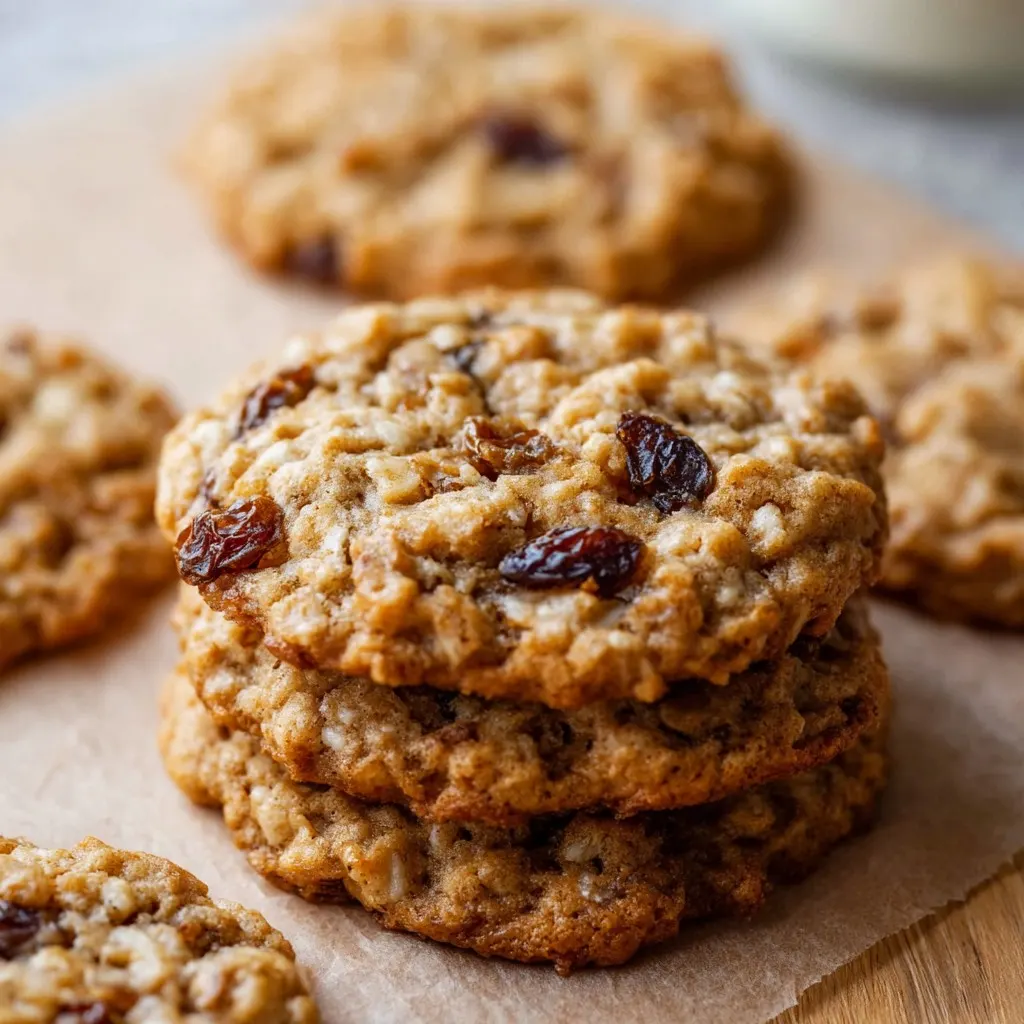 Soft & Chewy Oatmeal Raisin Cookies