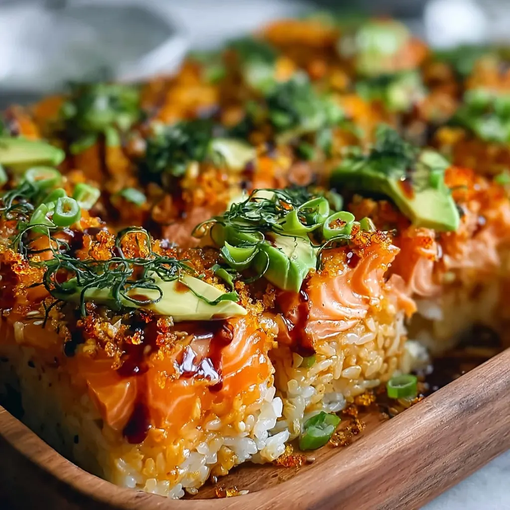 Spicy Viral Salmon Sushi Bake