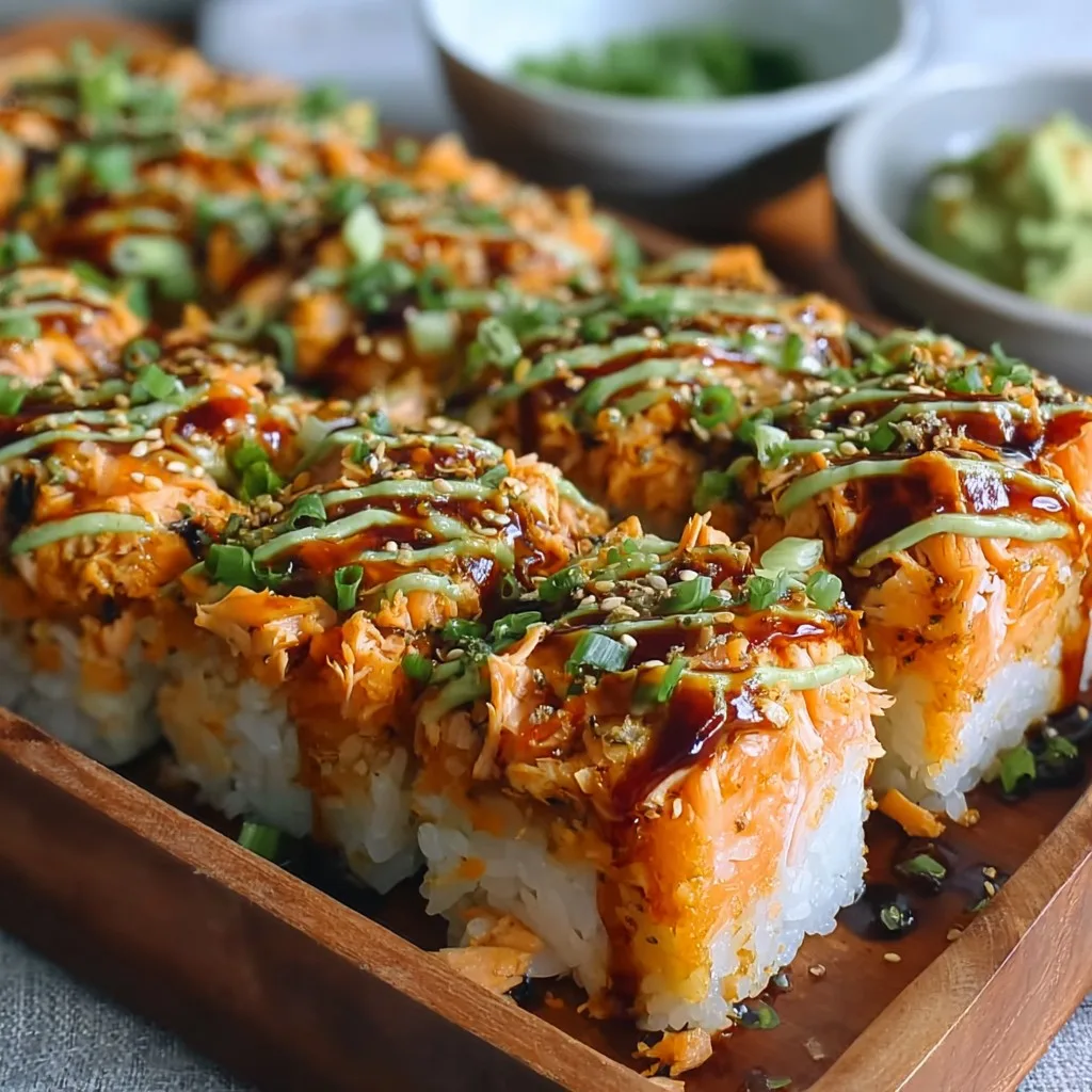 Spicy Viral Salmon Sushi Bake 1 Spicy Viral Salmon Sushi Bake