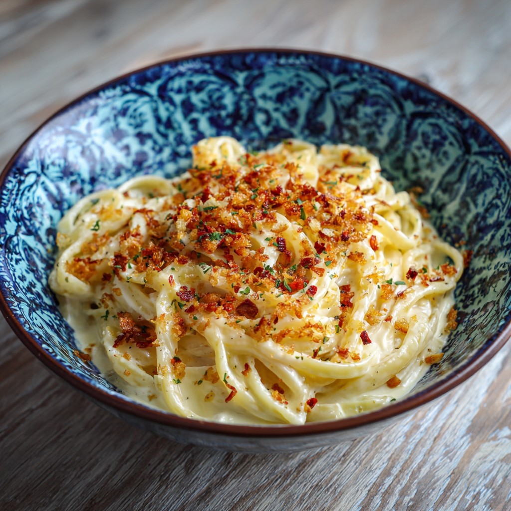 Turkish Yogurt Pasta Crispy Garlic