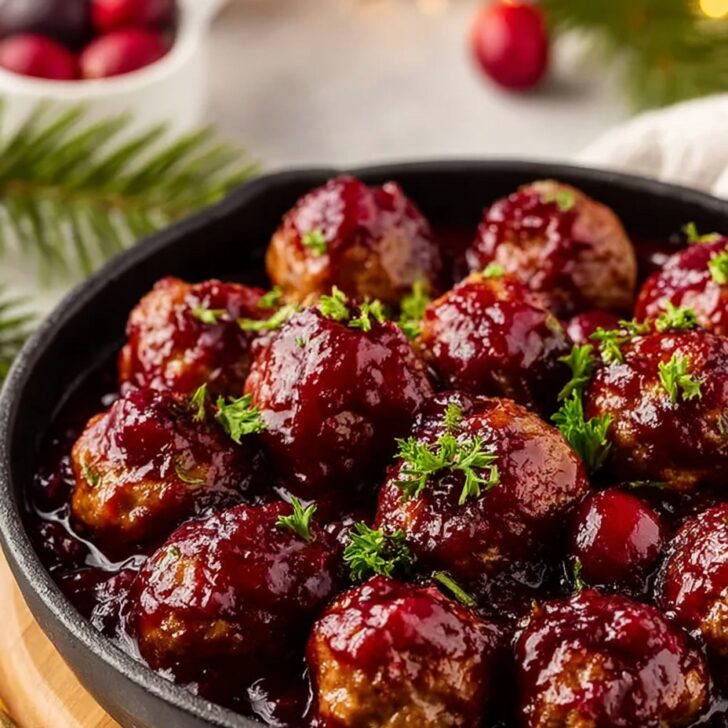 Christmas Cranberry Meatballs Dinner
