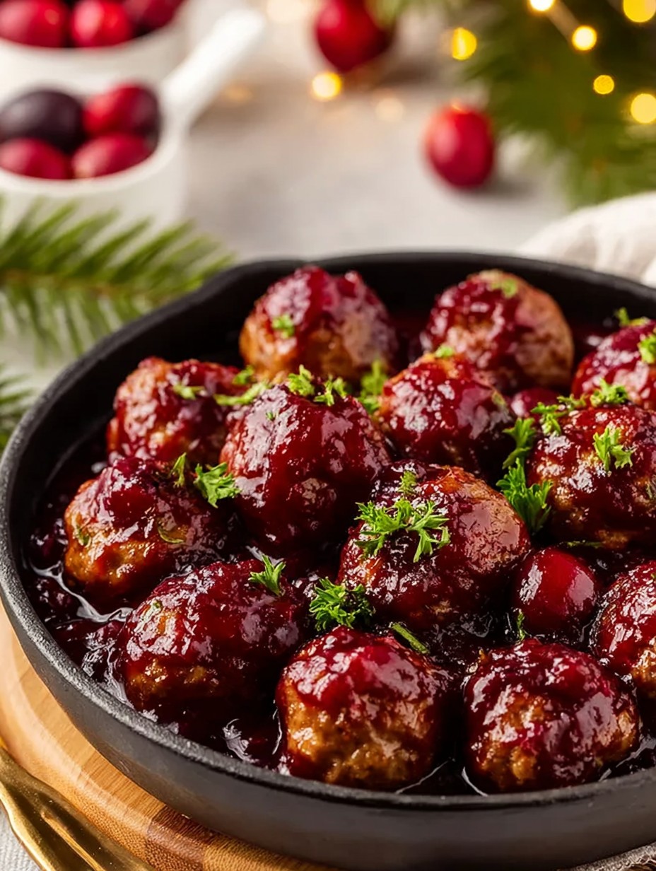 Christmas Cranberry Meatballs Dinner