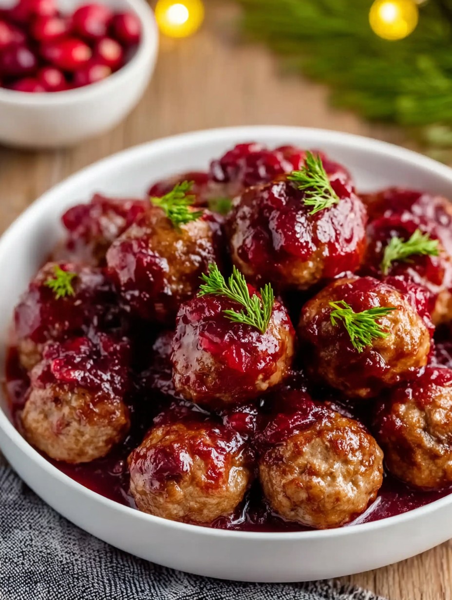 Christmas Cranberry Meatballs Dinner