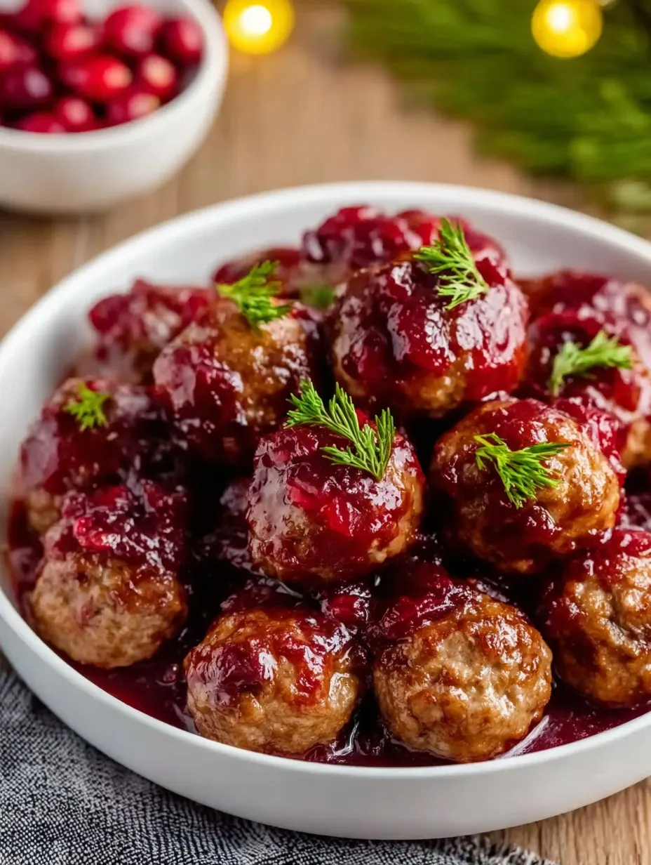 Christmas Cranberry Meatballs Dinner