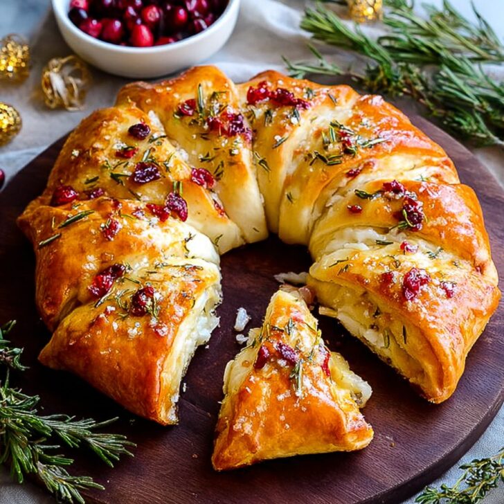 Cranberry Brie Crescent Wreath Christmas appetizers