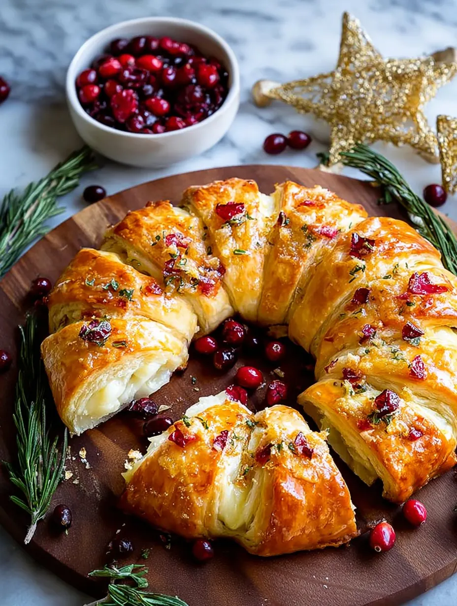 Cranberry Brie Crescent Wreath Christmas appetizers