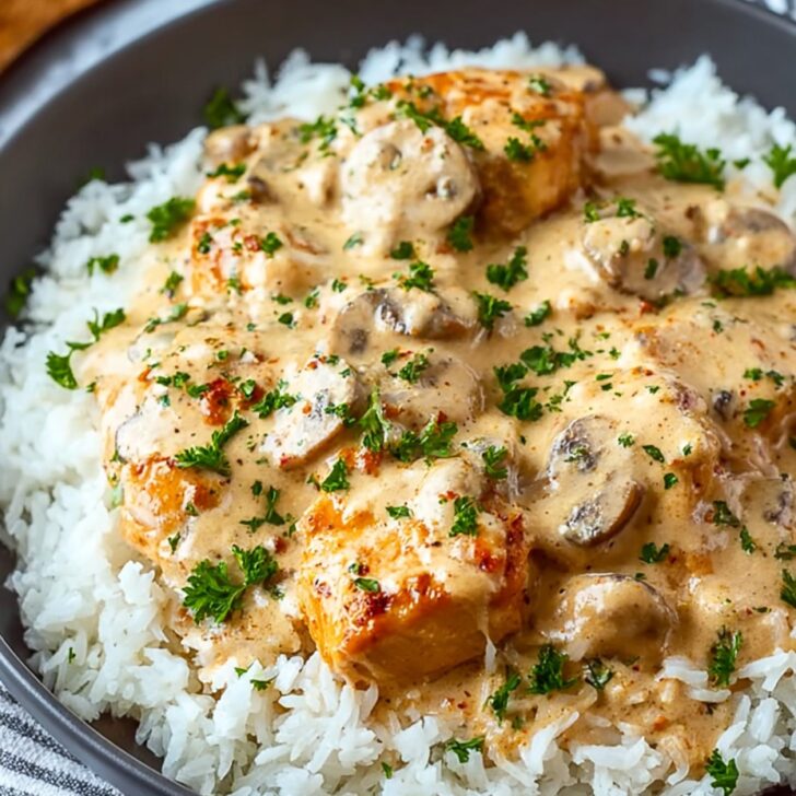 Creamy Smothered Chicken and Rice recipe