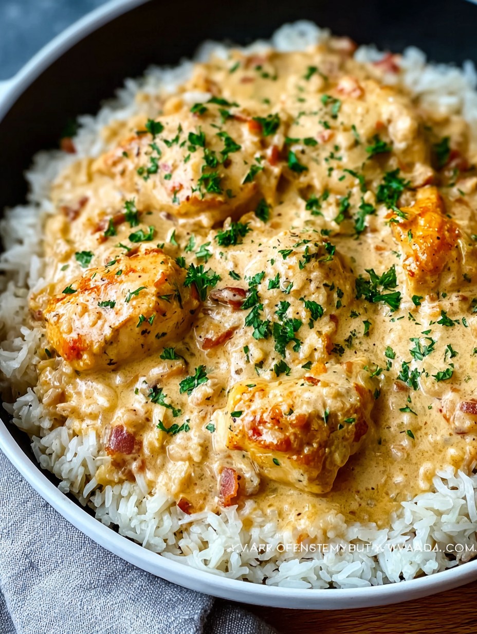 Creamy Smothered Chicken and Rice recipe
