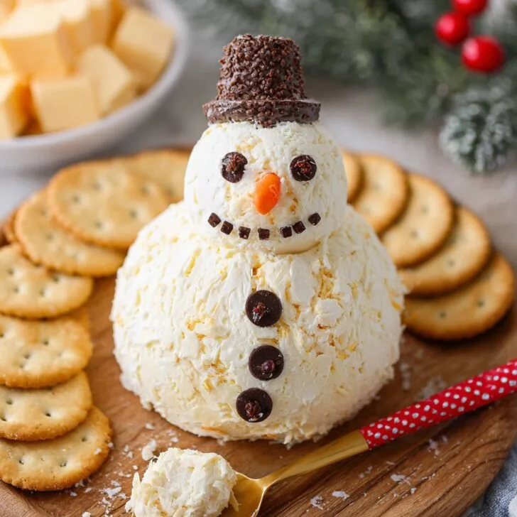 Easy Snowman Cheese Ball