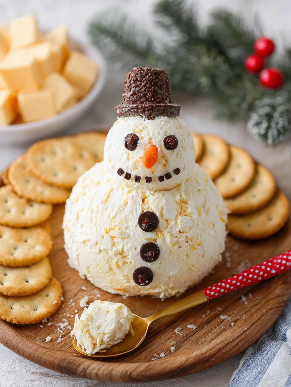 Easy Snowman Cheese Ball