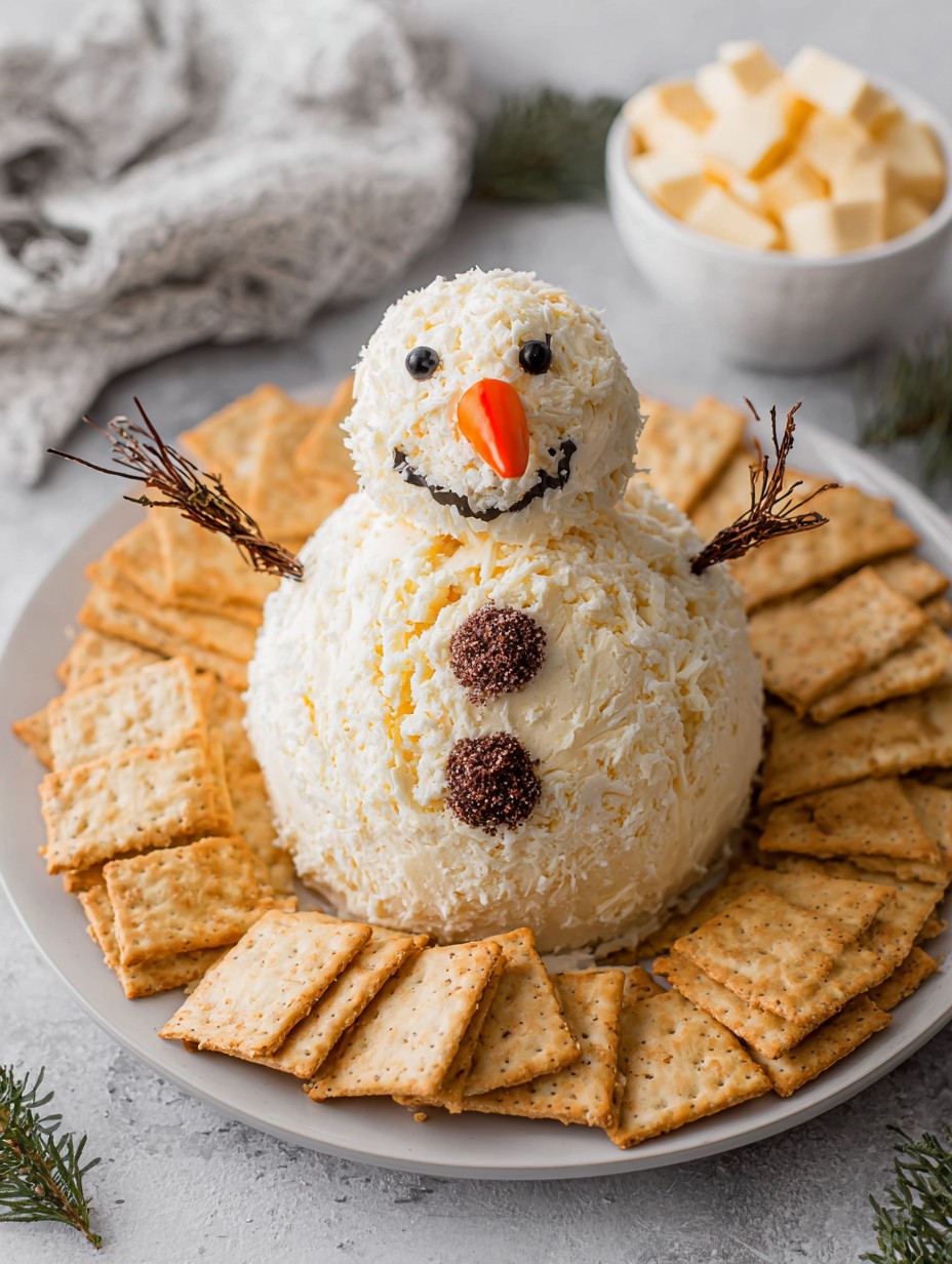 Easy Snowman Cheese Ball