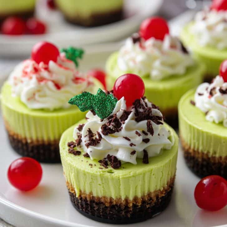 Grinch Mini Cheesecakes