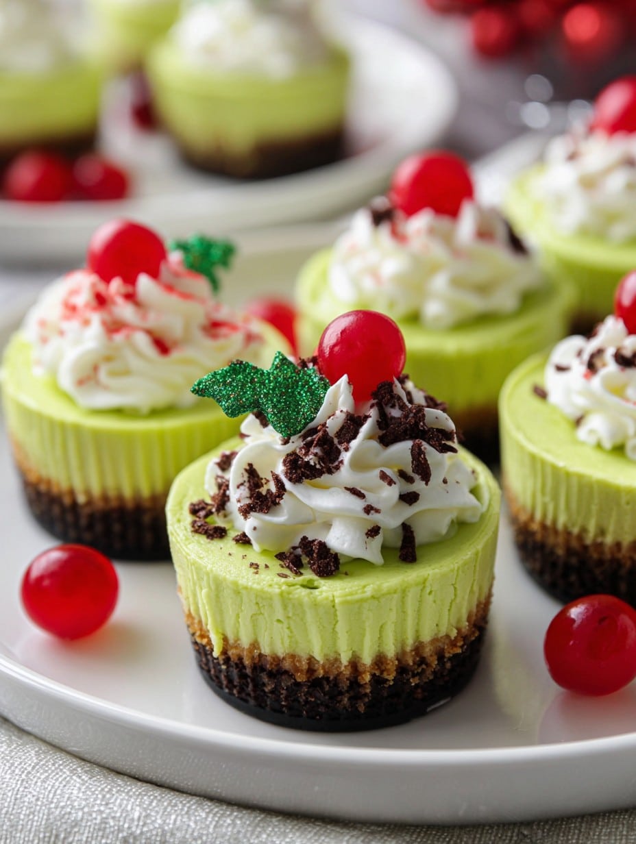 Grinch Mini Cheesecakes