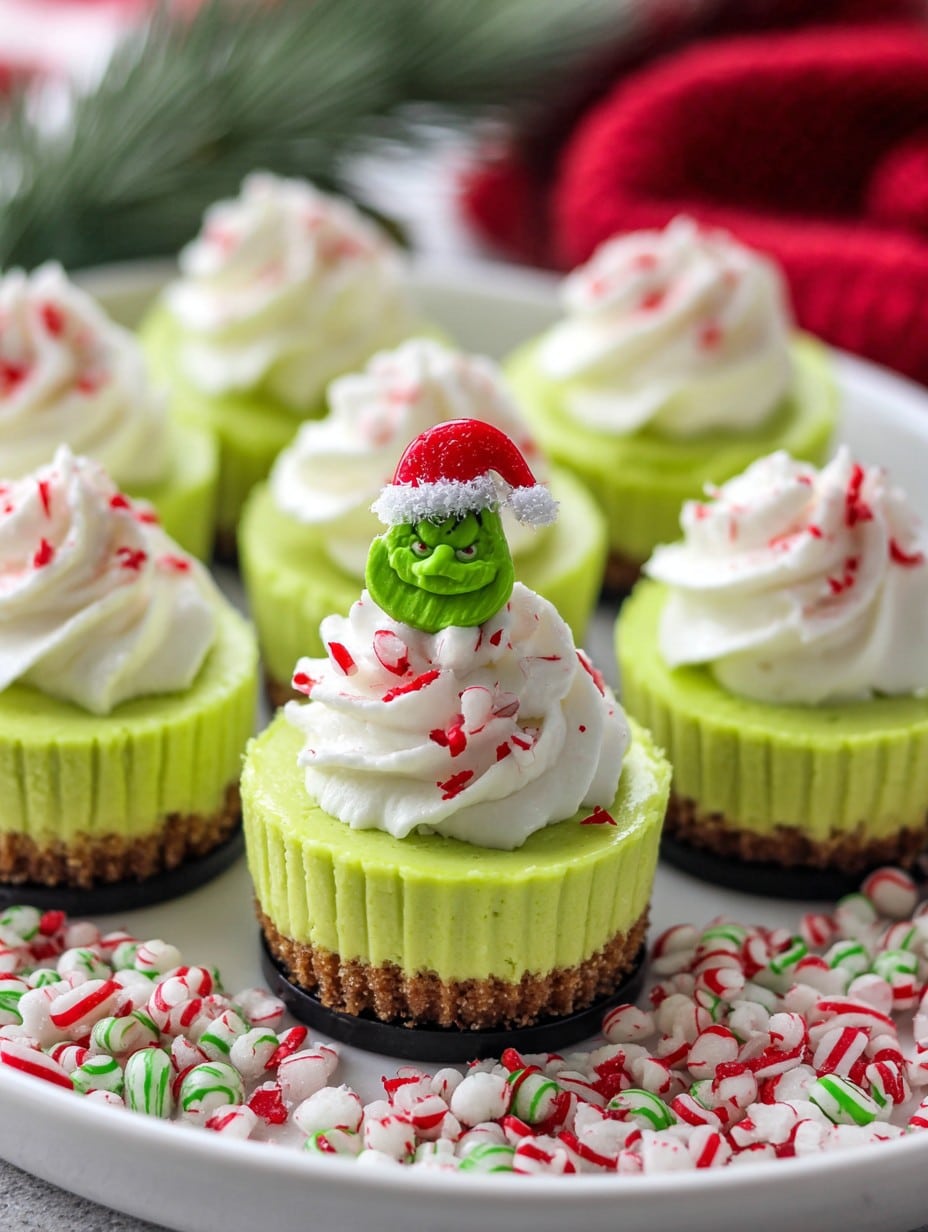 Grinch Mini Cheesecakes