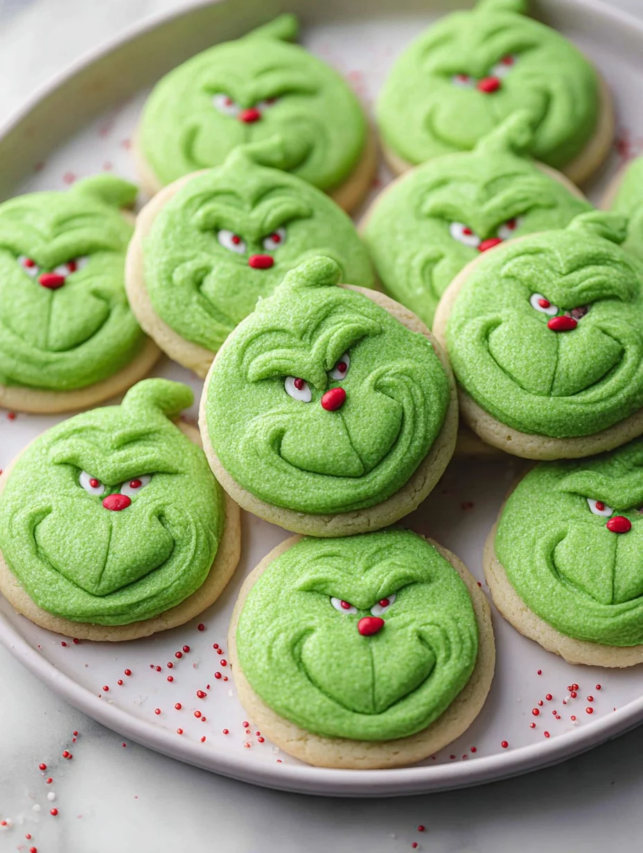 Grinch Sugar Christmas Cookies