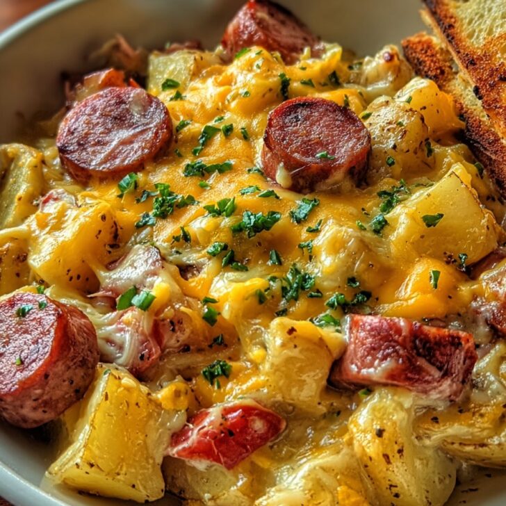 Hearty Cheesy Ranch Potatoes & Beef Smoked Sausage