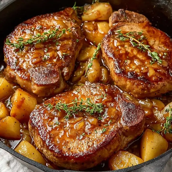 Juicy Apple Butter Pork Chops